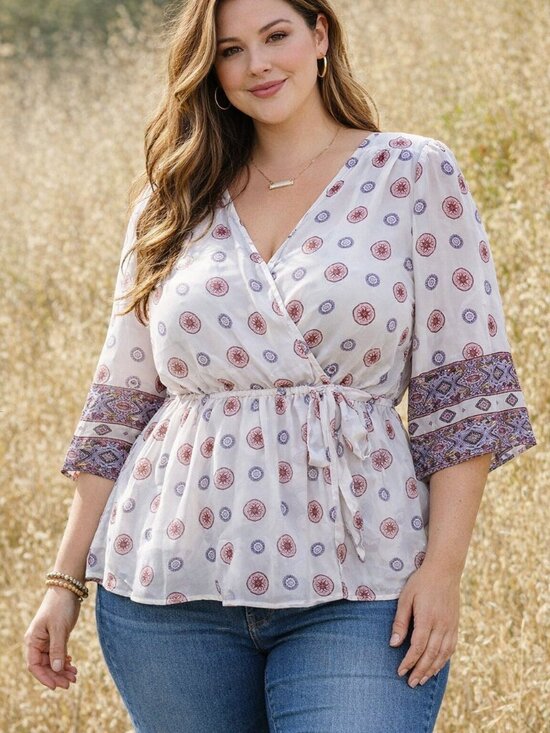 Maurices Tops - ✨2/$20 Maurices Sheer Layered Floral Kimono Top 0X 14 14W HW8649 Boho Fairy Wrap